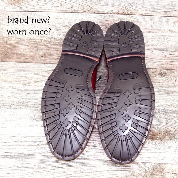 * worn 1x * Allen Edmonds BLACK HILLS 10 D Walnut Saddle * add $15 Cedar Trees - Picture 3 of 13